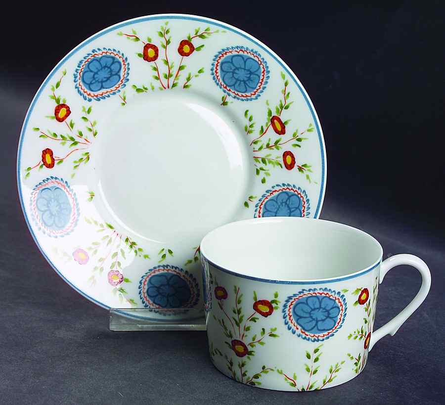 Sarabande Flat Cup & Saucer Set by Ceralene-1