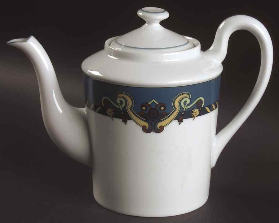 Serenade Blue Coffee Pot & Lid by Ceralene-1