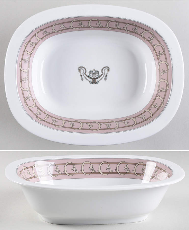 Serenade Beige 9" Oval Vegetable Bowl by Ceralene-1