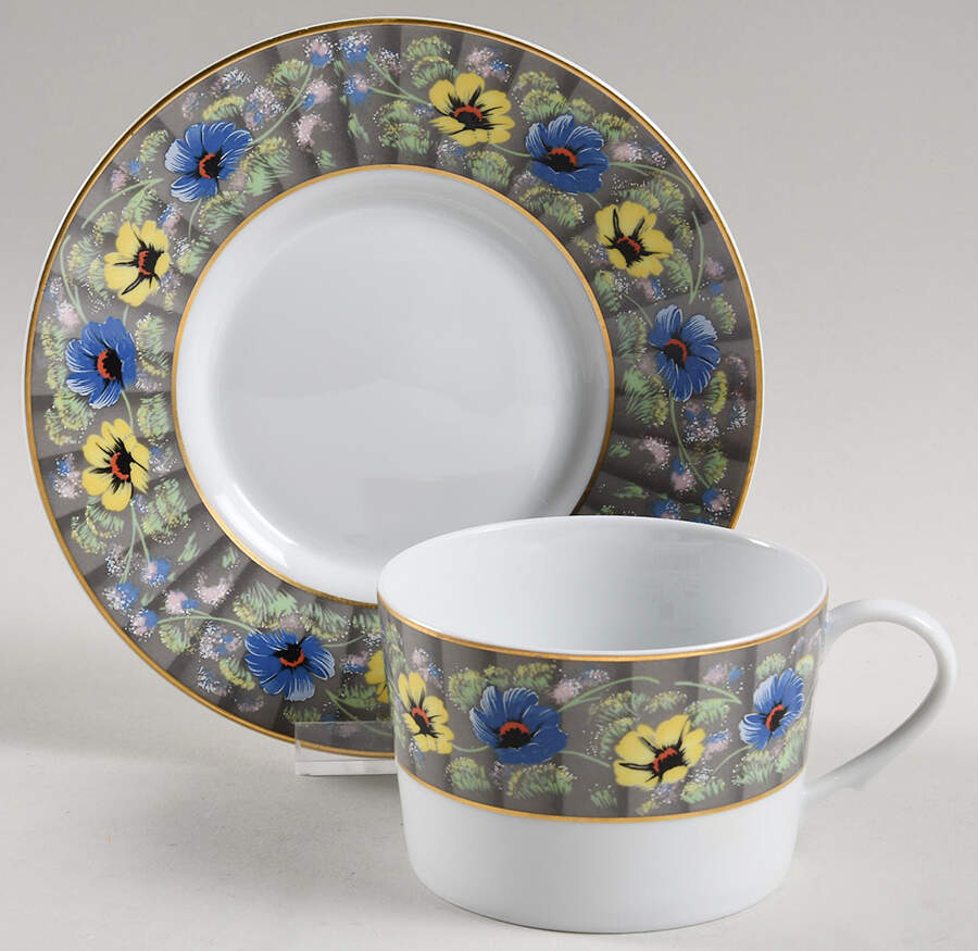 Seville (Round) Flat Cup & Saucer Set by Ceralene-1