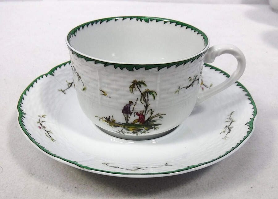 Si Kiang Flat Cup & Saucer Set by Ceralene-1