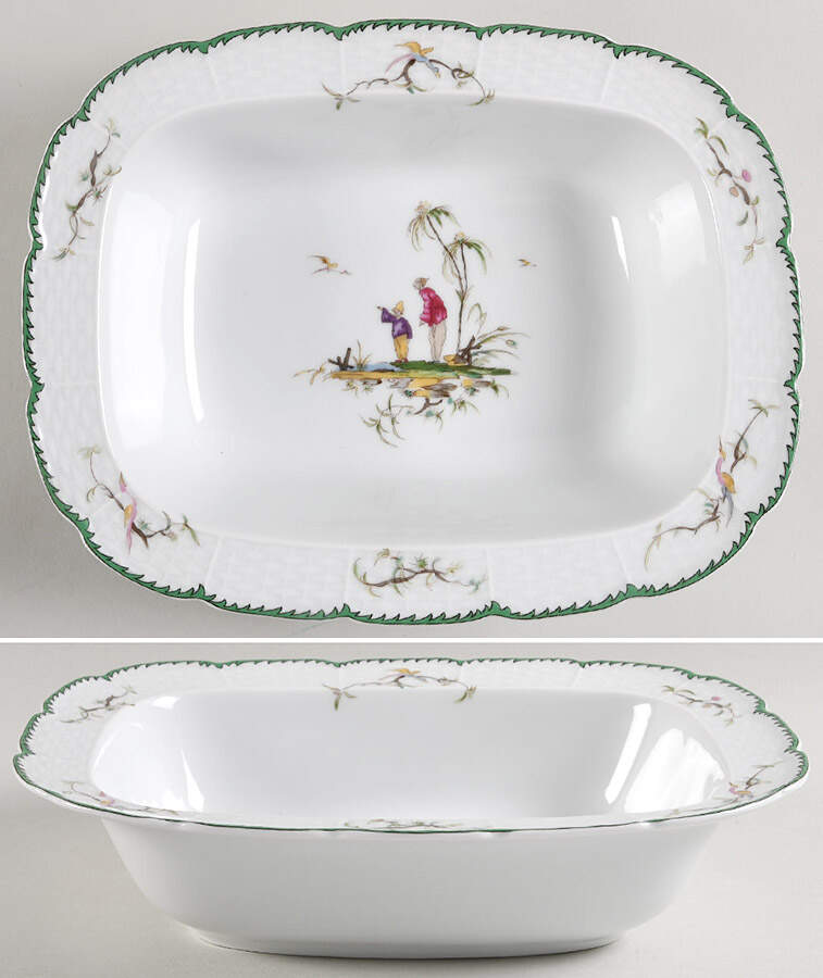 Si Kiang 10" Oval Vegetable Bowl by Ceralene-1
