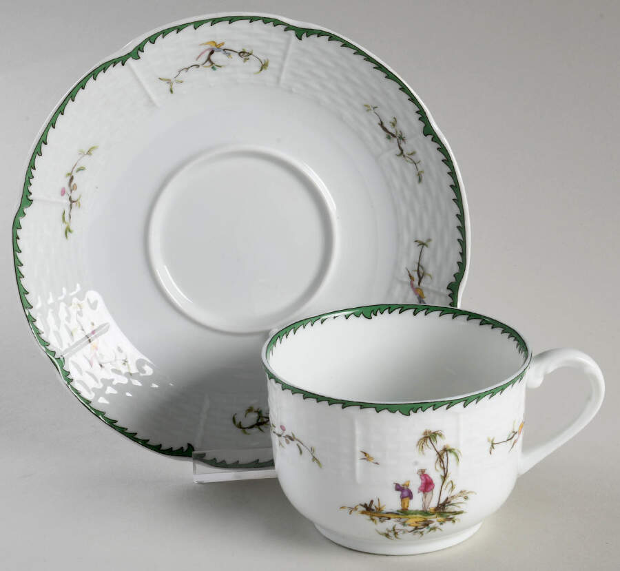 Si Kiang Flat Cup & Saucer Set by Ceralene-1