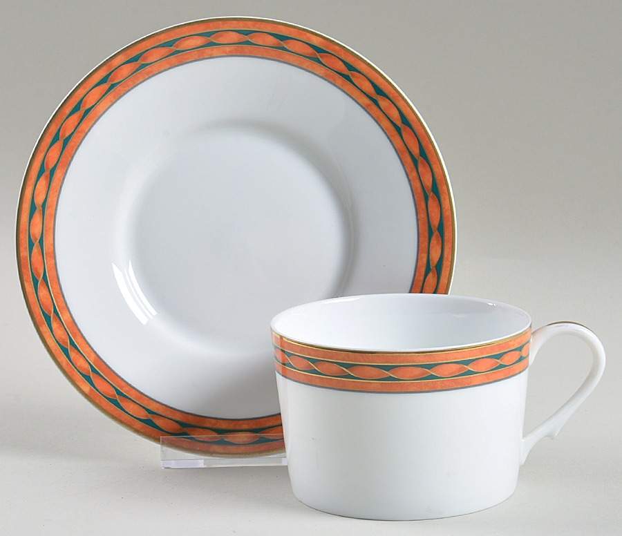 Toscane Flat Cup & Saucer Set by Ceralene-1