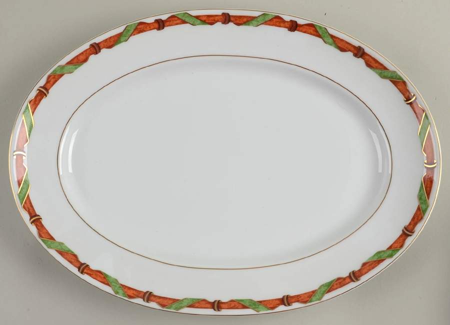 Traviata 14" Oval Serving Platter by Ceralene-1
