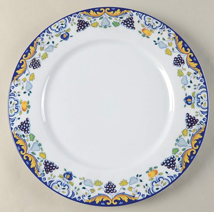 Vendanges (Blue Trim) Service Plate (Charger) by Ceralene-1