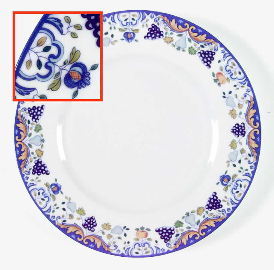 Vendanges (Blue Trim) Dinner Plate by Ceralene-1