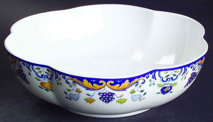 Vendanges (Blue Trim) Large Melon Bowl by Ceralene-1