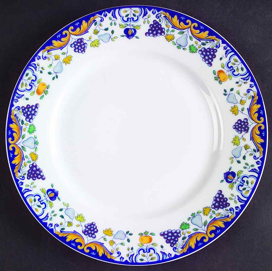 Vendanges (Blue Trim) Salad Plate by Ceralene-1