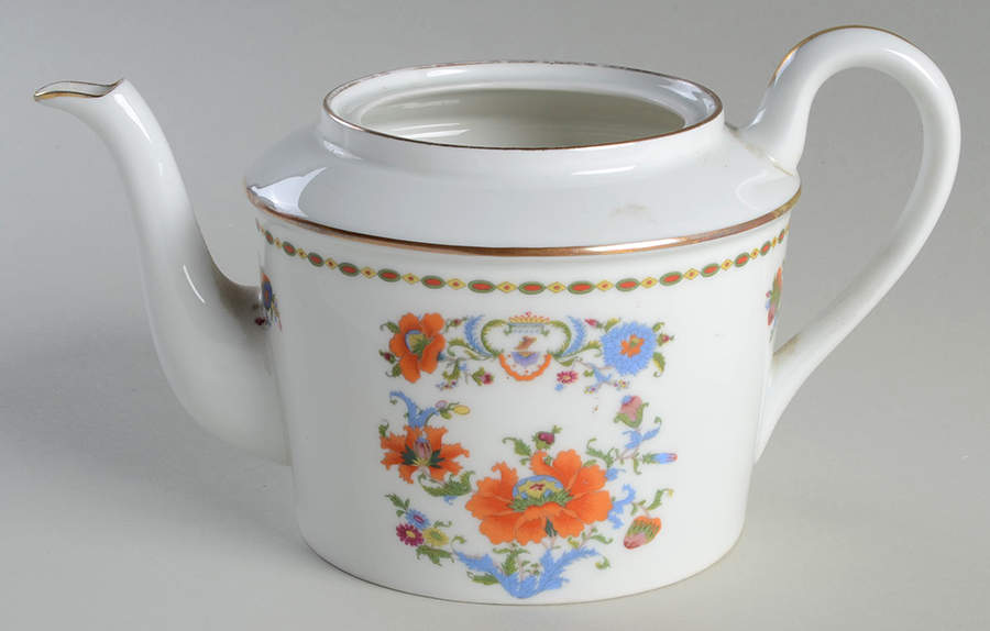 Vieux Chine (Empire, White) Teapot No Lid by Ceralene-1