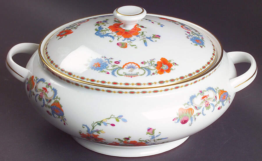 Vieux Chine (Empire, White) Round Covered Vegetable by Ceralene-1