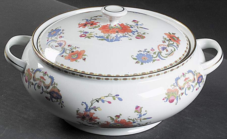 Vieux Chine (Empire, White) Tureen &  Lid by Ceralene-1
