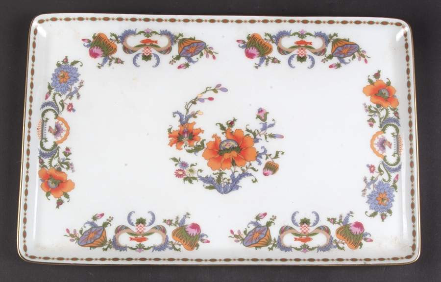 Vieux Chine (Empire, White) Rectangular Tray by Ceralene-1