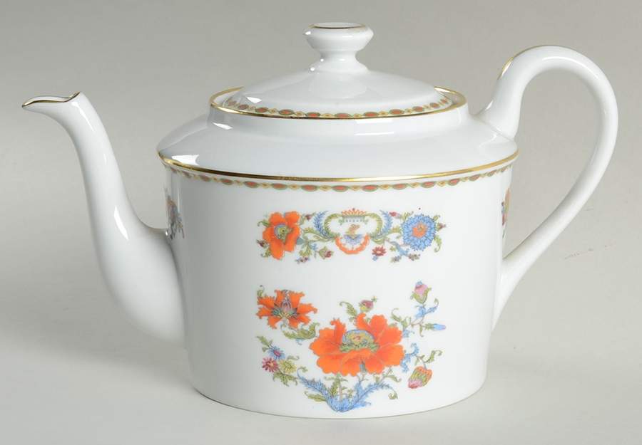 Vieux Chine (Empire, White) Teapot & Lid by Ceralene-1