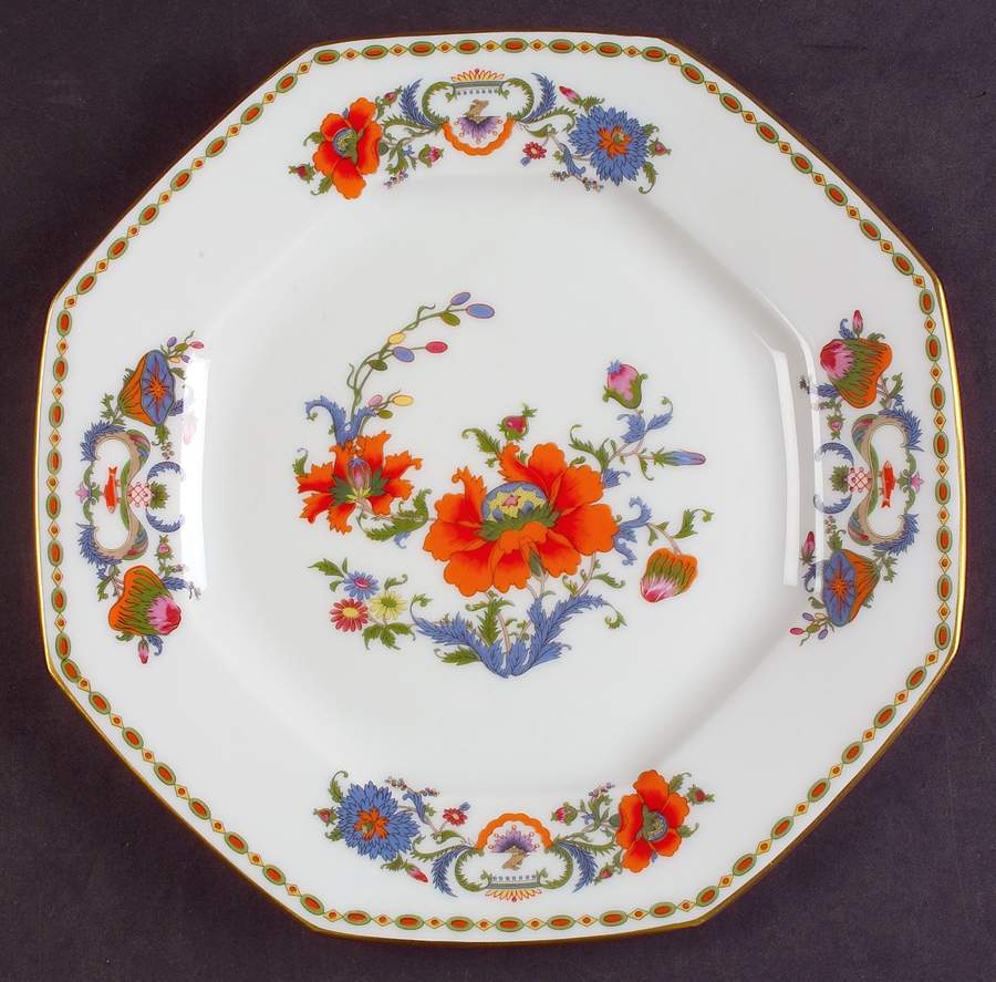 Vieux Chine (Empire, White) Octagonal Luncheon Plate by Ceralene-1