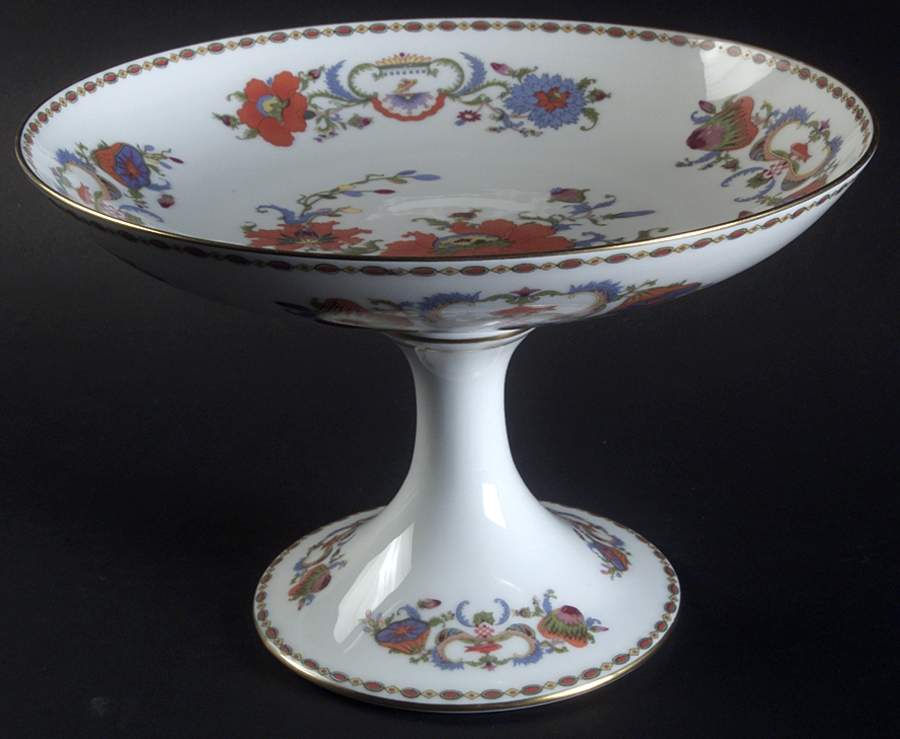 Vieux Chine (Empire, White) Round Compote (Height X Width) by Ceralene-1