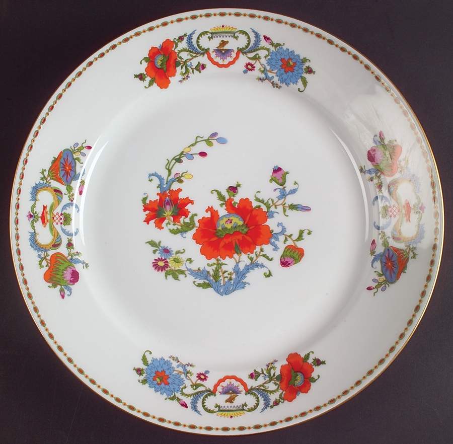 Vieux Chine (Empire, White) 12" Chop Plate (Round Platter) by Ceralene-1