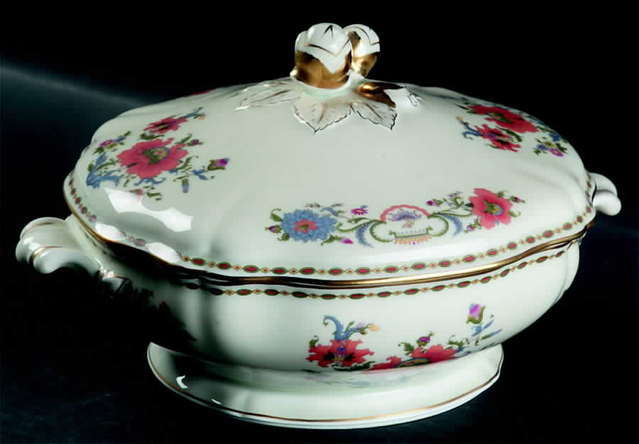 Vieux Chine (Chambord, Ivory) Round Covered Vegetable by Ceralene-1