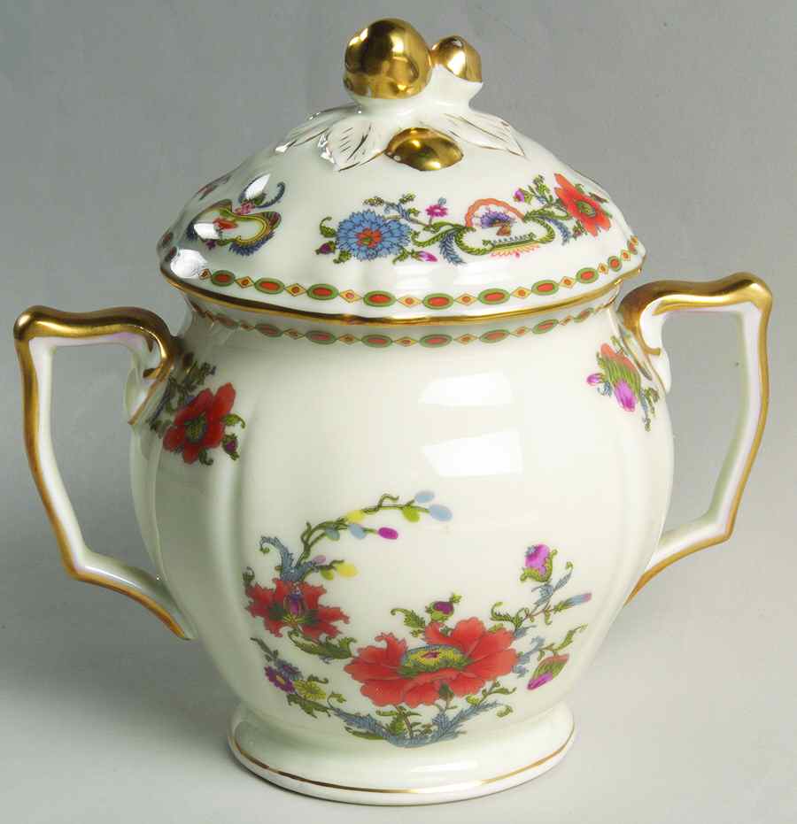 Vieux Chine (Chambord, Ivory) Sugar Bowl & Lid by Ceralene-1
