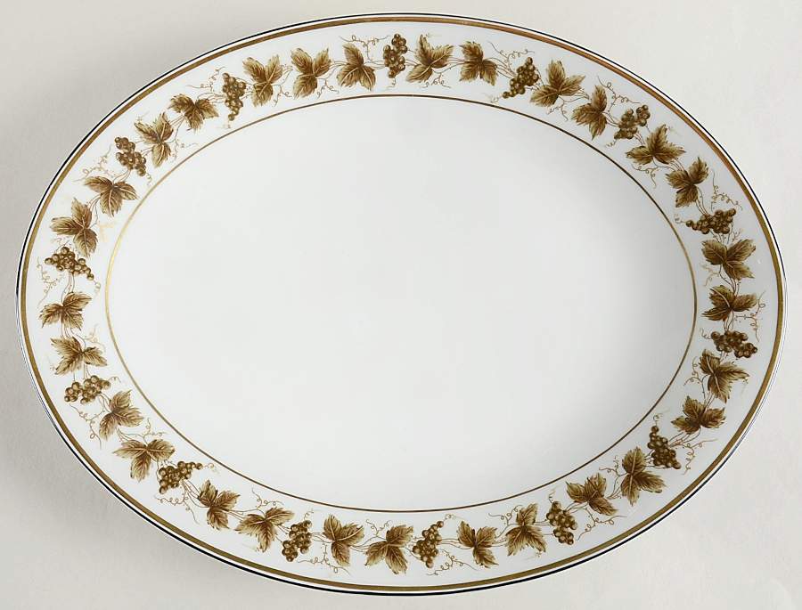 Vineyard 14" Oval Serving Platter by Ceralene-1