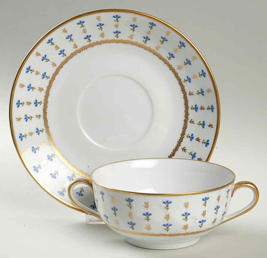 Vieux Nyon Nyon Flat Cream Soup Bowl & Saucer Set by Ceralene-1
