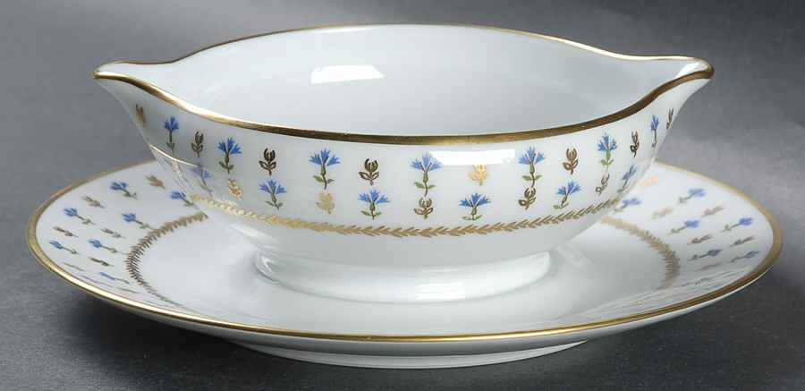 Vieux Nyon Nyon Round Gravy Boat/Attached Underplate by Ceralene-1