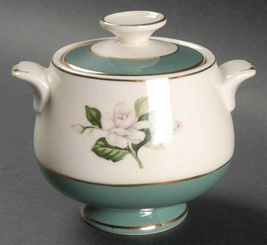 Emerald Sugar Bowl & Lid by Century Service-1