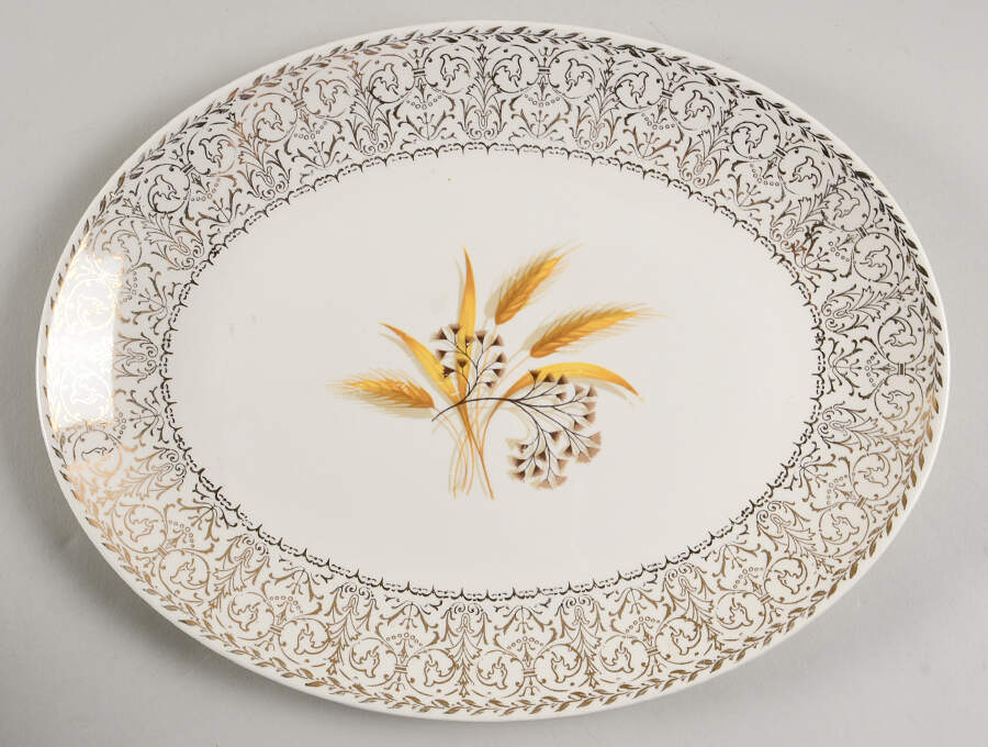 Golden Wheat 11" Oval Serving Platter by Century Service-1