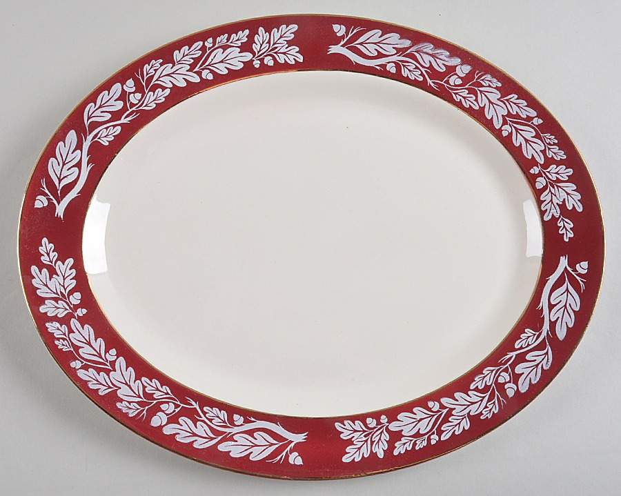 Regal Red (No Flowers) 13" Oval Serving Platter by Century Service-1