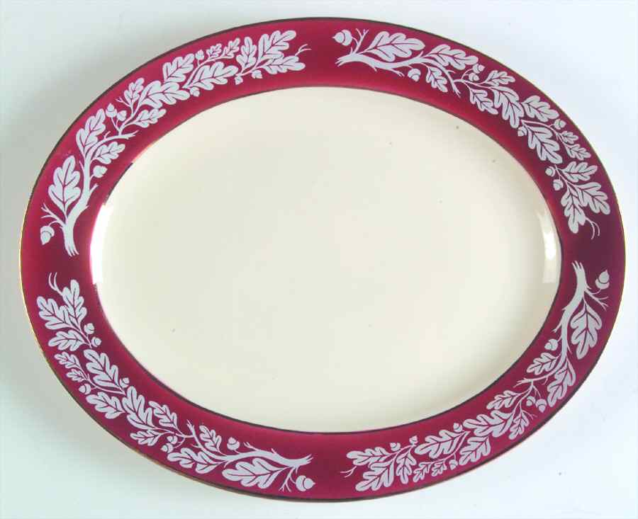 Regal Red (No Flowers) 11" Oval Serving Platter by Century Service-1