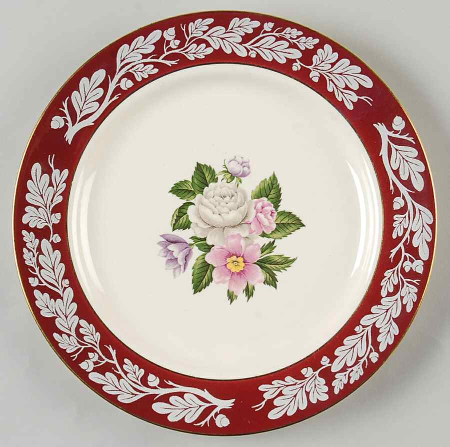 Regal Red (Floral Center) Luncheon Plate by Century Service-1