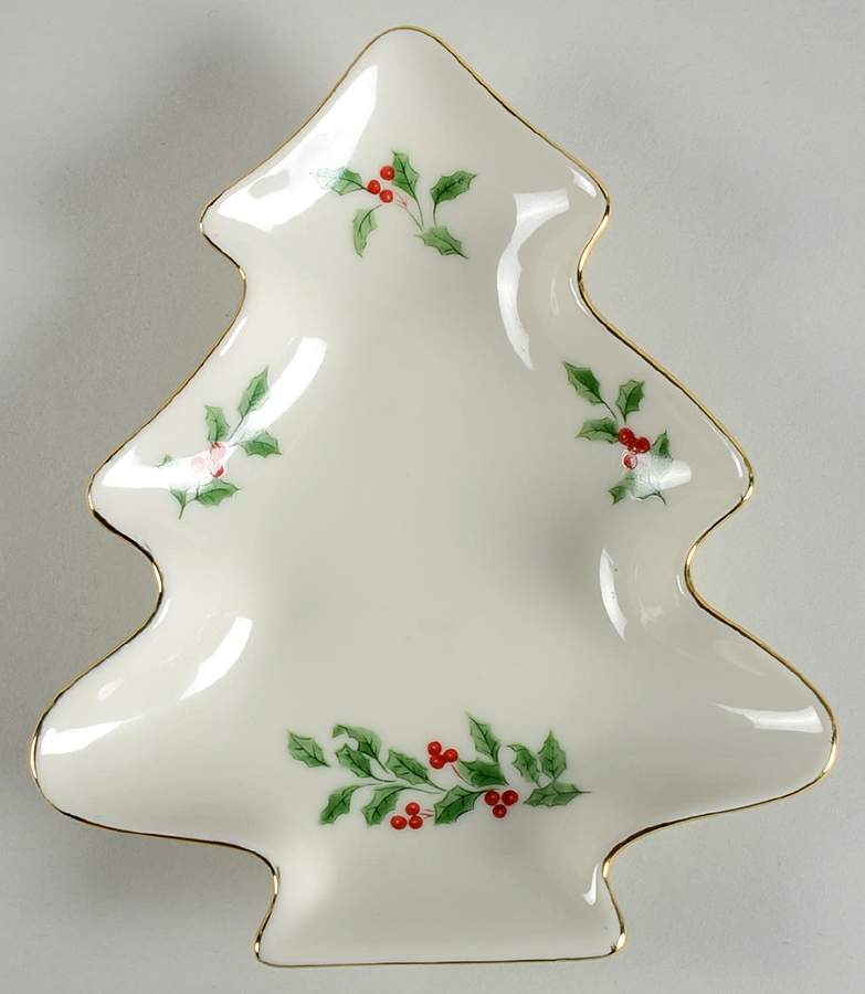 Ribbon Holly Small Tree Shaped Dish by Centurion-1