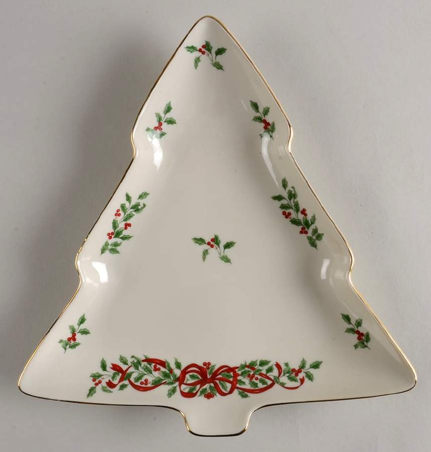 Ribbon Holly Large Tree Shaped Dish by Centurion-1