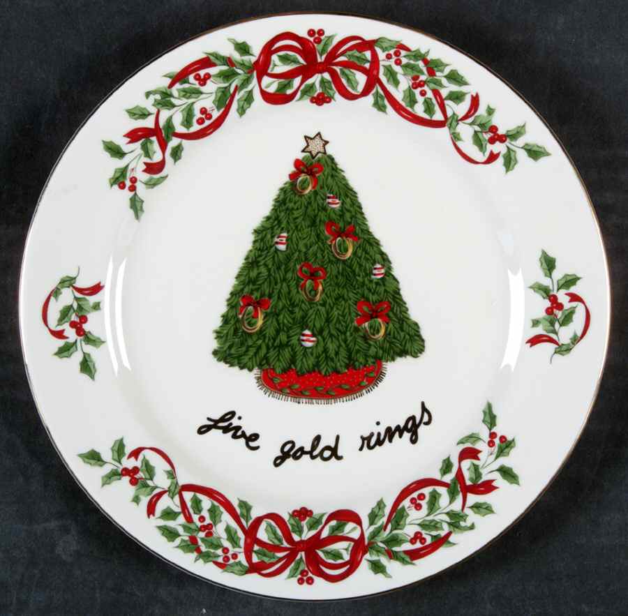 Ribbon Holly Accent Salad Plate by Centurion-1