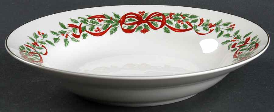Ribbon Holly Rim Soup Bowl by Centurion-1