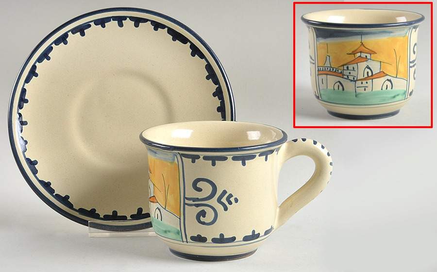 Casolare Flat Cup & Saucer Set by Corso de'Fiori-1