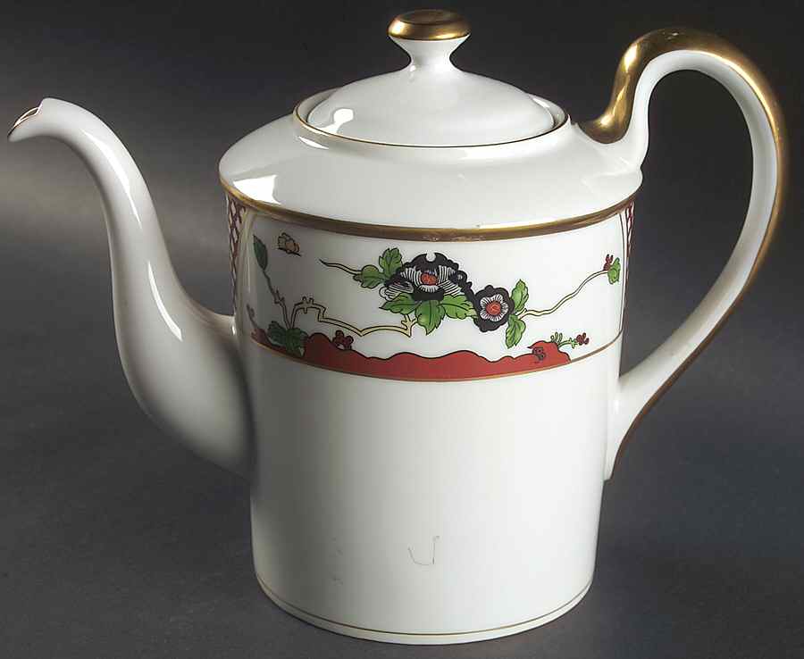 Chinese Flowers Coffee Pot & Lid by Christian Dior-1