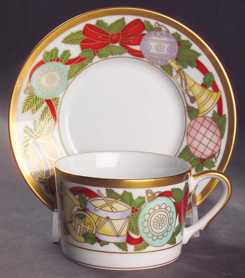 Dior Christmas Flat Cup & Saucer Set by Christian Dior-1