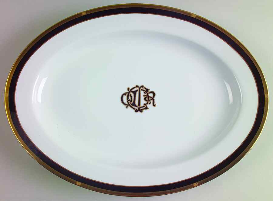 Dior Monogram Black 14" Oval Serving Platter by Christian Dior-1