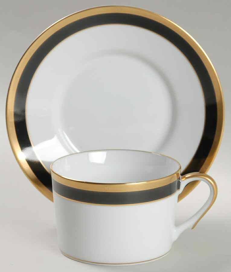 Dior Monogram Black Flat Cup & Saucer Set by Christian Dior-1