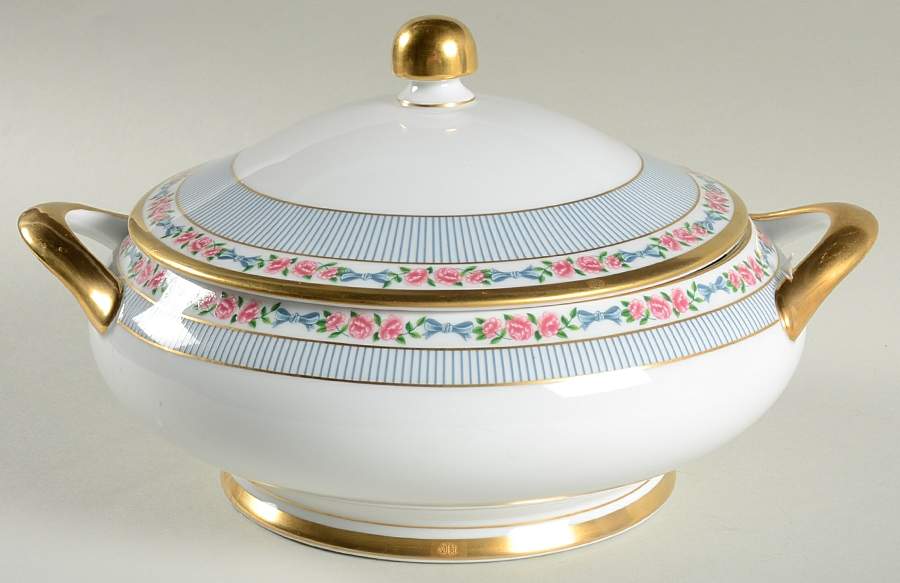 Dior Rose Round Covered Vegetable by Christian Dior-1