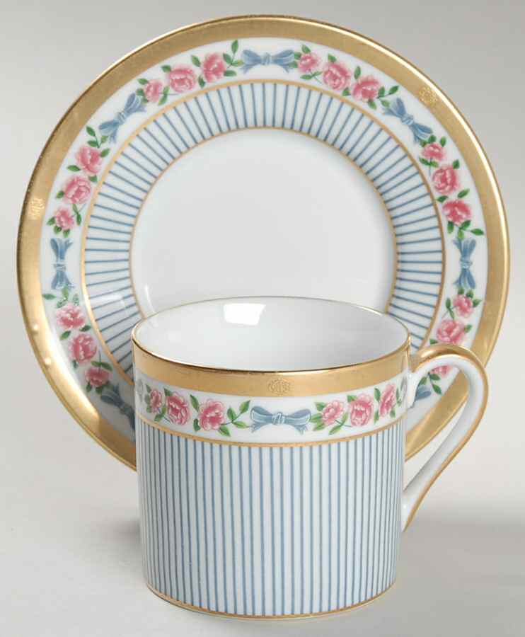 Dior Rose Flat Demitasse Cup & Saucer Set by Christian Dior-1