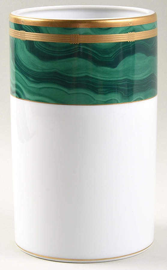 Gaudron Malachite Green 8" Cylinder Vase by Christian Dior-1