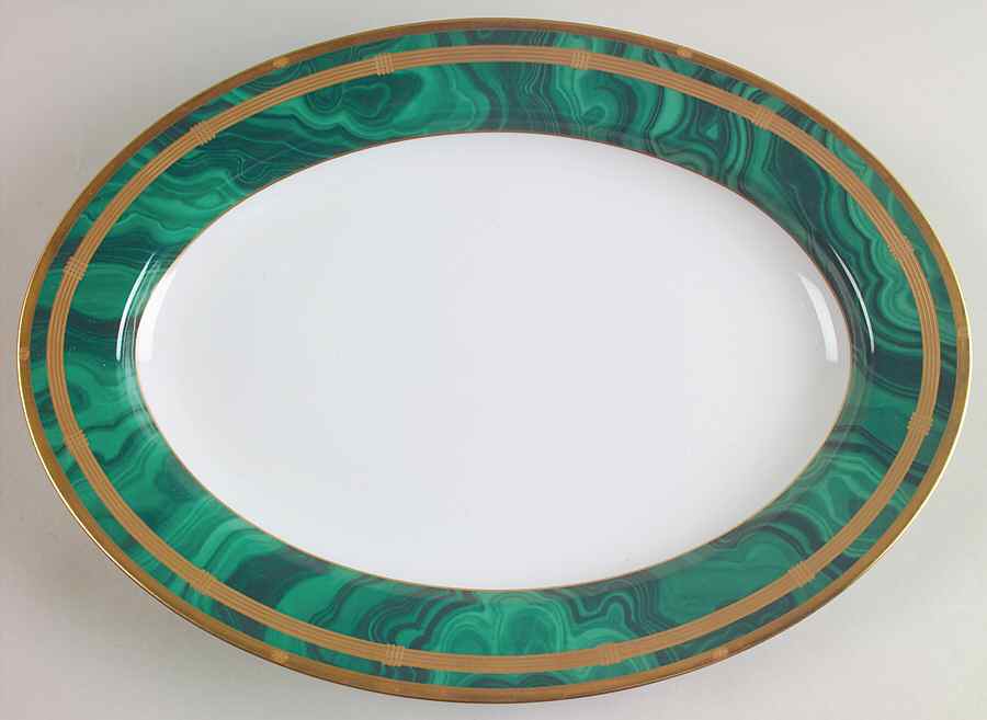 Gaudron Malachite Green 14" Oval Serving Platter by Christian Dior-1