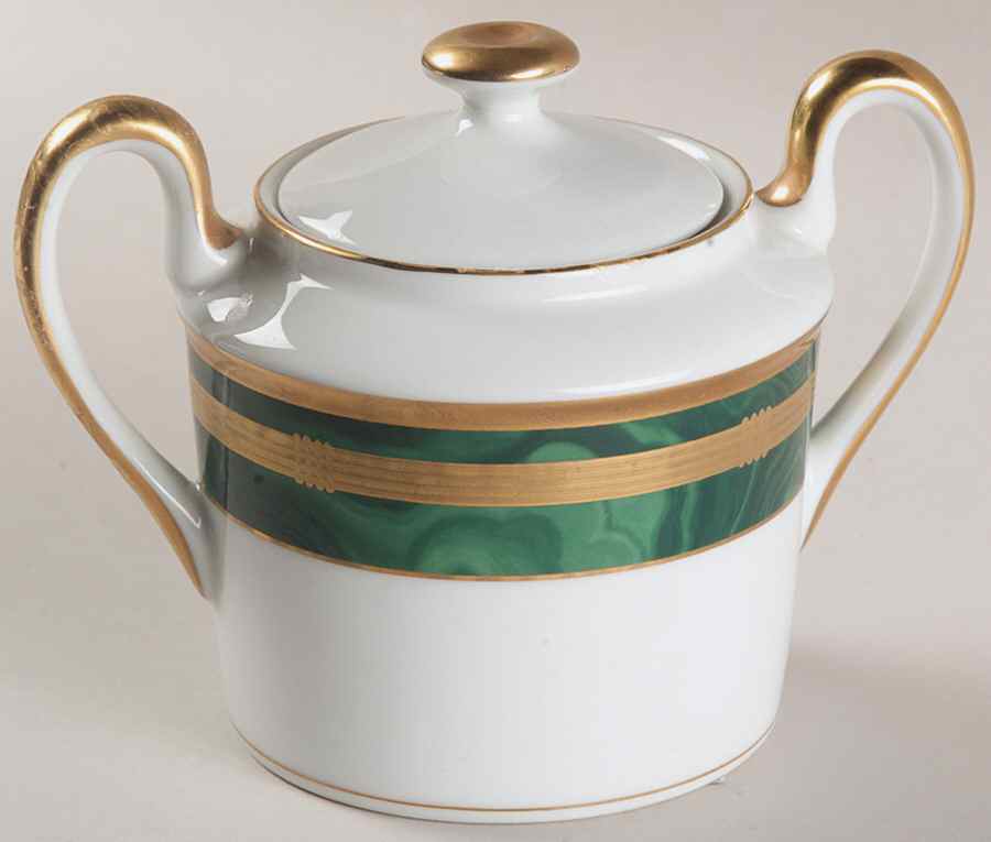 Gaudron Malachite Green Sugar Bowl & Lid by Christian Dior-1