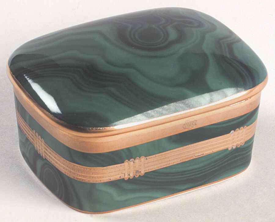 Gaudron Malachite Green Rectangular Box with Lid by Christian Dior-1