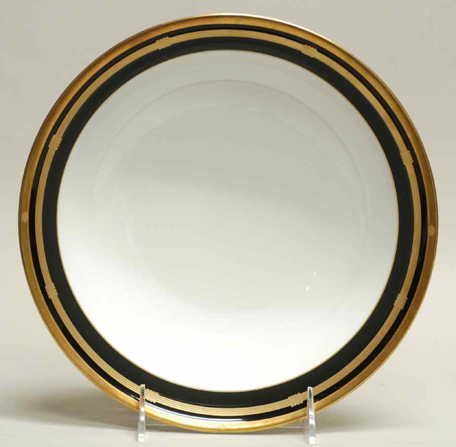 Gaudron Onyx (Gold Trim) 9" Round Vegetable Bowl by Christian Dior-1