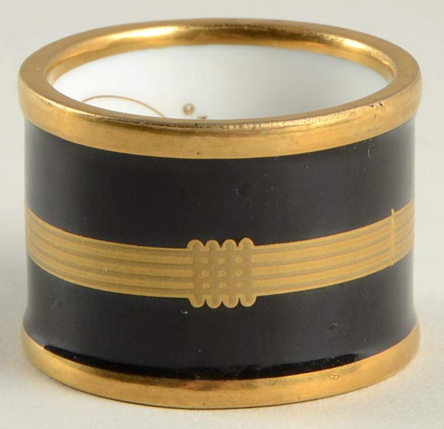 Gaudron Onyx (Gold Trim) Napkin Ring by Christian Dior-1