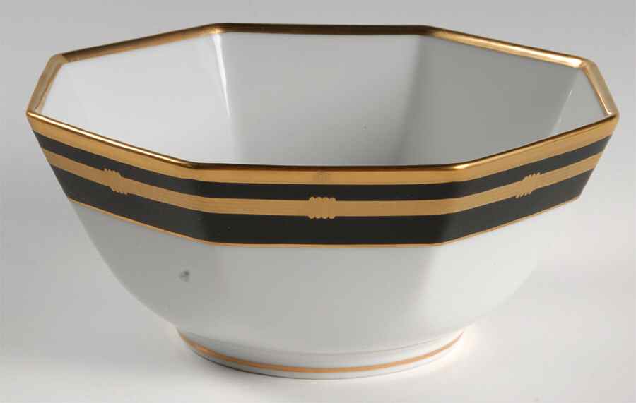 Gaudron Onyx (Gold Trim) 7" Octagonal Vegetable Bowl by Christian Dior-1