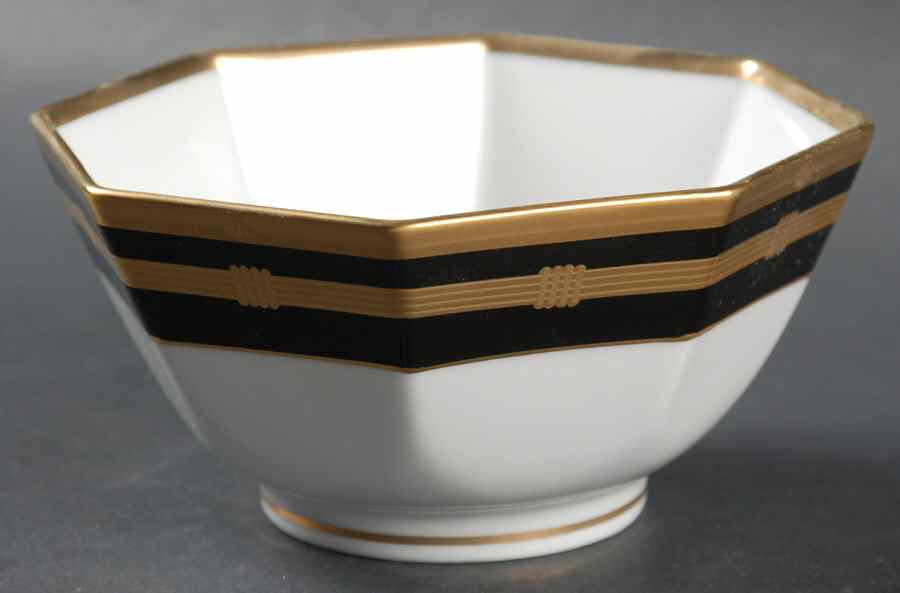 Gaudron Onyx (Gold Trim) 5" Octagonal Vegetable Bowl by Christian Dior-1